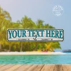 Personalized Beach Coordinates Sign Ocean Surf House Cabin Sea Sand 104182002090