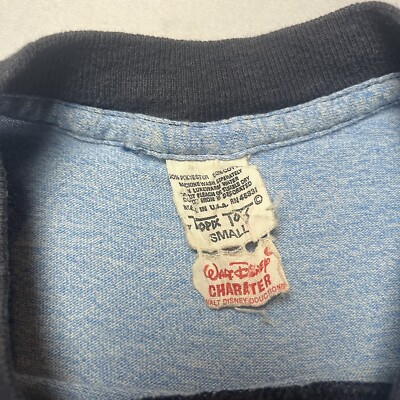 Vintage 70s Tropix Togs Disney Mickey Heather Blue Ringer T Shirt