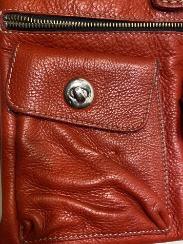 Vtg Womens Roots Purse Red Leather Crossbody Bag Pockets Canada Y2K - Picture 3 of 21