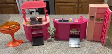 VTG Arco Mattel Barbie Kitchen Sink Dishwasher Refrigerator Cabinets 1990