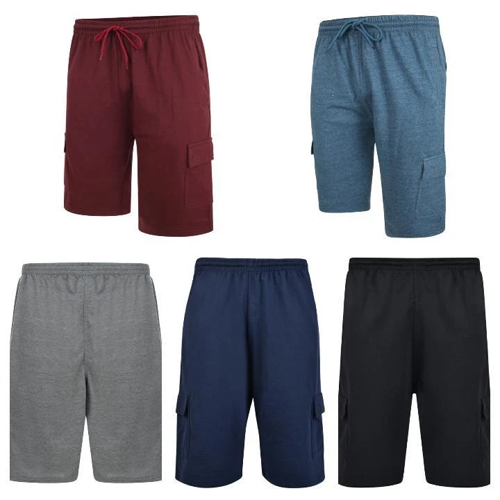 Mens Plus Big Kingsize Jersey Cargo Elasticated Waist Shorts Size 2XL to 8XL