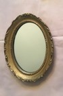 1 Ethan Allen Oval Accent Mirror Ornate Gold   8.0”x6.25”
