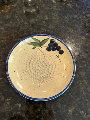 Garlic Grater Plate 5'' Zester Tan Blue Grapes Ceramic Claytan Tableware Malaysia
