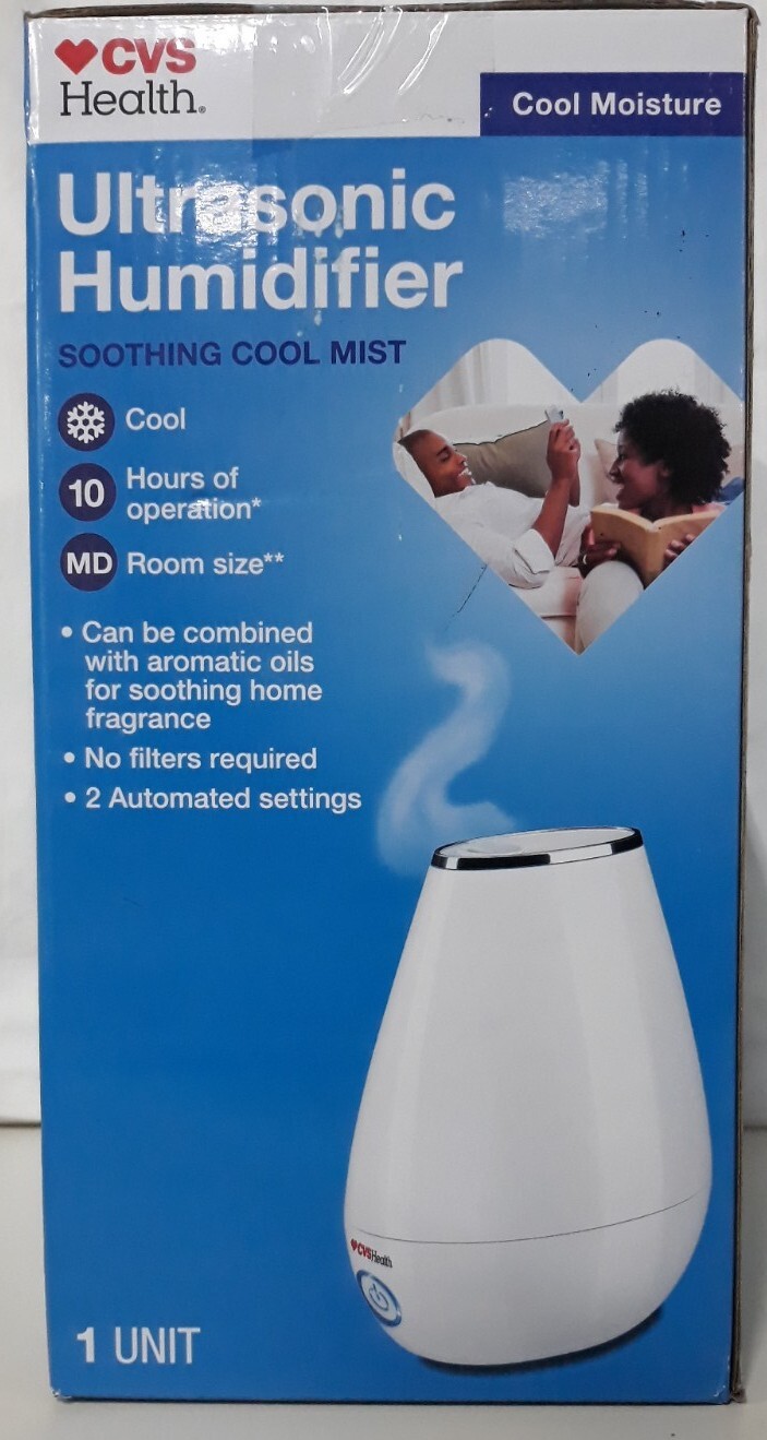CVS HEALTH ULTRASONIC HUMIDIFIER SOOTHING COOL MIST ( 2 COLORS CHOICE)
