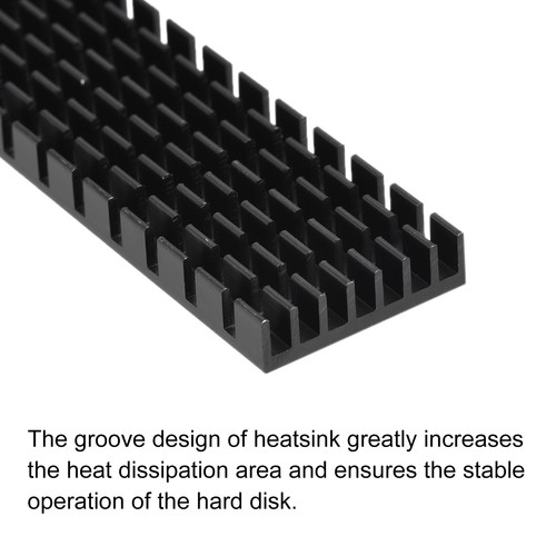 2 Pack M.2 SSD Heatsink Cooler with Thermal Pad for PC 70x22x6mm Black - Afbeelding 4 van 5