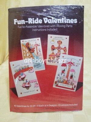 Rare Vintage Hallmark Fun-Ride Valentine's Day Cards moving parts original pkg
