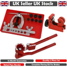 Metric Brake Pipe Flaring Kit Fuel Repair Tool Set With And Bender + Tube Cutter