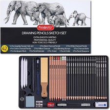 Drawing Sketching Pencil Set, 42 Pack Pro Art Pencil Kit