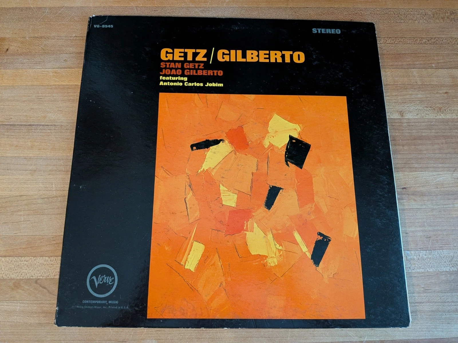 Stan Getz/Joao Gilberto - Getz/Gilberto Vinyl LP Verve V6-8545 1964 Stereo