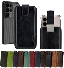 Leather Case With Thick Back Cover Compatible With Samsung Galaxy S22 Ultra
