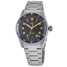 New Longines Spirit Zulu Time Anthracite Dial Steel Men's Watch L3.802.4.60.6