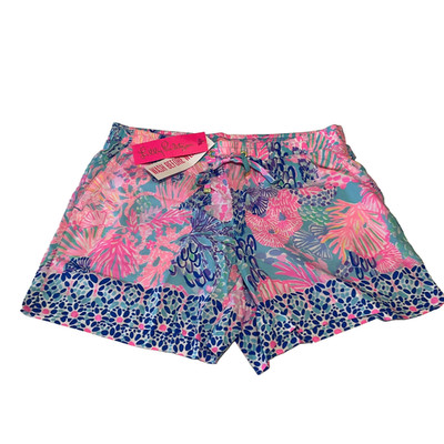 Lilly Pulitzer Katia Mid Rise Shorts Womens Size M Multicolor Pockets Drawstring