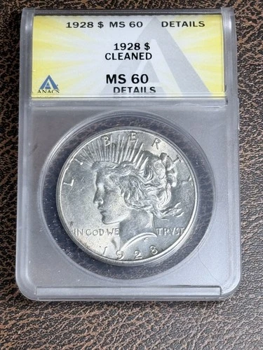 1928 Peace Silver Dollar $1, MS 60 details, Key Date, Free Shipping