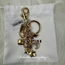 Coach Star Cluster Bag Charm In Gold CDB59 Keychain NWT