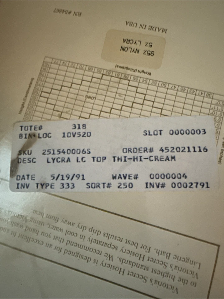 Medias de Colección Victoria's Secret 251-540 Top de Encaje Lycra Muslo Alto Crema Pequeñas Foto 4 de 4