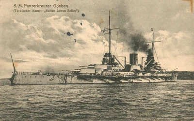 Deutsche Marine, S.M.Panzerkreuzer Göben, Marinefeldpost ,  alte AK 1915 gel. - Bild 1 von 2