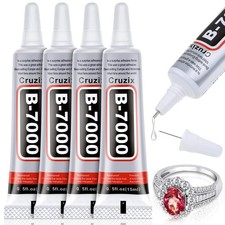 B-7000 Clear Glue 4x15ml High Viscosity Adhesive for Jewelry Rhinestone Fabric P