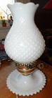 Vintage Hobnail Milk Glass 1950s Table Lamp 11 “ Tall - NICE