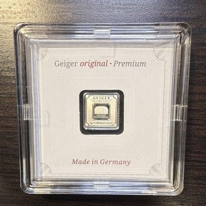 Geiger Edelmetalle 1 g AG 999 Silver Bullion Bar Schloss Güldengossa Assay
