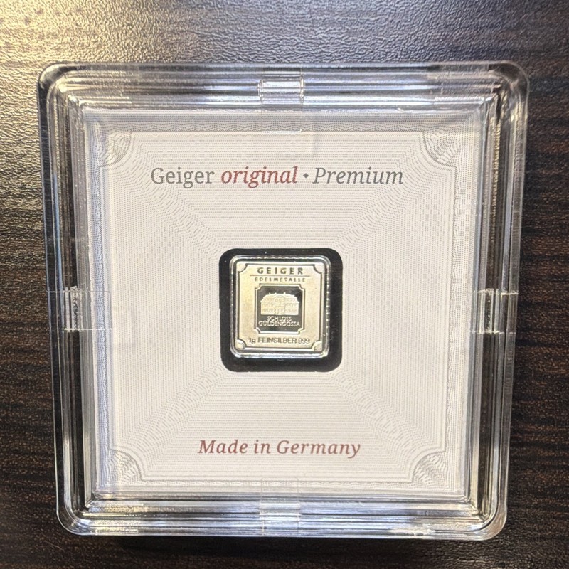 Geiger Edelmetalle 1 g AG 999 Silver Bullion Bar Schloss Güldengossa Assay