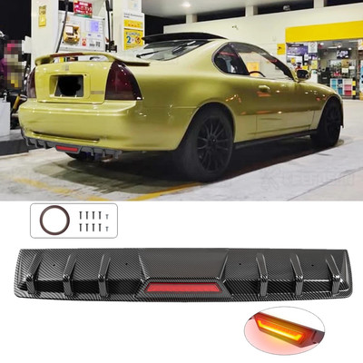 Carbon Fiber Rear Bumper Diffuser Brake light For Honda Prelude 2DR