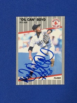 1989 Fleer Dennis Oil can Boyd Signed Auto Autograph #82 Card vv