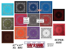 Hav-A-Hank 27" XL BIG TEXAS-SIZE PAISLEY BANDANA Face Mask Head Wrap Neck Scarf