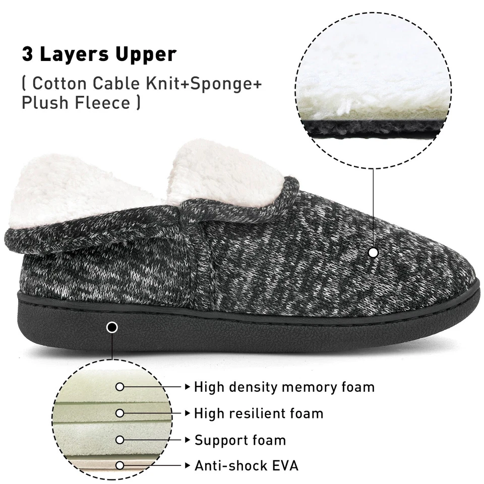 Womens Comfy Boots Slippers Memory Foam  House Shoes Outdoor Black Friday Sale - Image 4 of 4