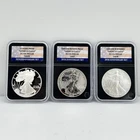 2006-W/P $1 American Silver Eagle 20th Anniversary 3 Coin Set Proof PCS Holders