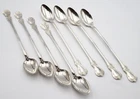 8 Piece TOWLE OLD MASTER Sterling Silver Iced Tea Spoons 7 7/8" No Monogram
