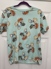 Rugrats Nickelodeon All Over Print Medium Blue T-Shirt Size Men  s