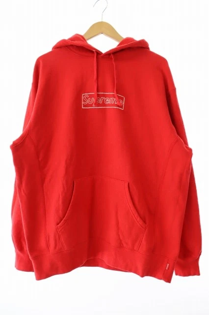 Sweat à capuche Cows 21SS logo craie M rouge vêtement vintage