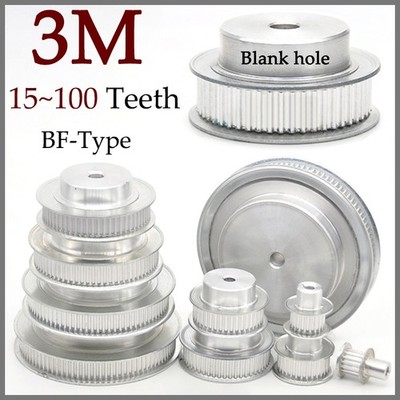 3M Timing Belt Drive Pulley BF-Type Pitch 3mm For CNC Step Motor 15~100 Teeth