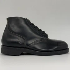 Vintage BILTRITE Black Leather Boots Chukka Steel Toe 8.5W