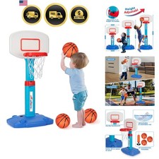 Basketball Hoop Indoor Outdoor Toys for Toddlers 1-3, Kids Basketball Hoop wi...
