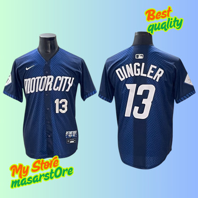 Men's Detroit Tigers #13 Dillon Dingler Cool Base Stitched Jersey