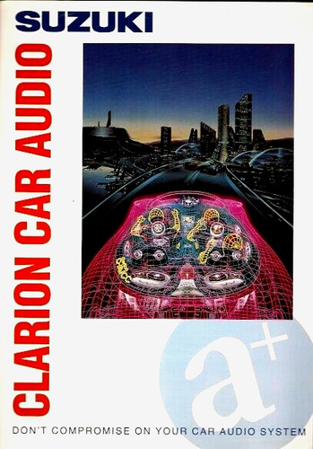 Suzuki Clarion Car Audio 1994 UK Markt ausklappbarer Prospekt Radio Kassette CD