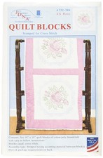 Jack Dempsey Stamped White Quilt Blocks 18x18 Inch 6/Pkg XX Rose