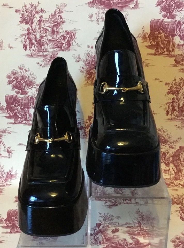 Russell & Bromley Brat Extreme Black Patent Leather Platform Loafers EU 38 U.K 5 - Image 2 of 4