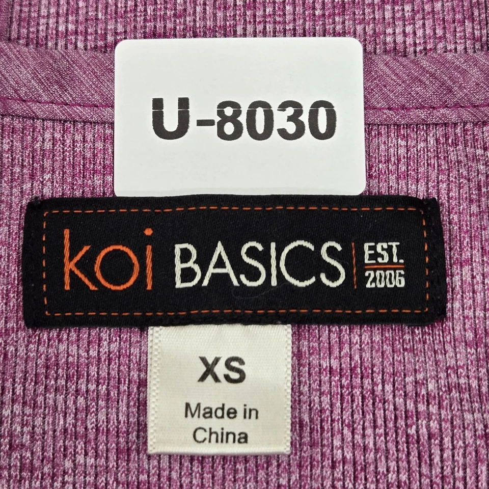 Blusa esfoliante feminina Koi Basics XS rosa PO#WH95142 manga curta - Imagem 2 de 4