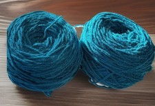 Light Worsted Weight Yarn Teal Blue Color Lot Of 2