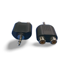 3.5mm Stereo Jack Male to 2 RCA Female Adapter - Black