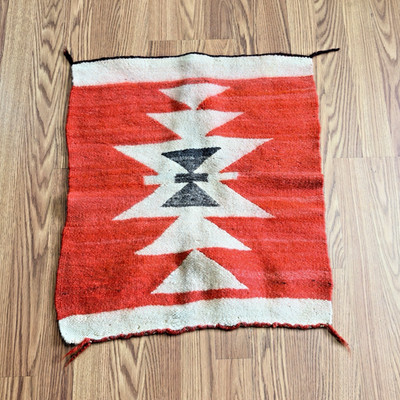 Navajo Gallup Sampler Rug ca. 1950s  Size 25'' L x 21'' W  Hand Woven Wool