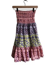 Y2k Moda International XS strapless smocked mini tiered dress