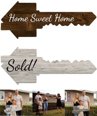Real Estate Sold Sign | Extra Large Key Shaped | Double Sided | Real Estate P...