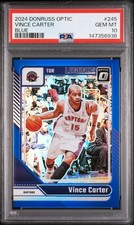 2024 PANINI DONRUSS OPTIC BLUE #245 VINCE CARTER 7/49 PSA 10