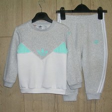 Tuta Adidas unisex grigia jersey tuta jogging giacca con cappuccio età 12-18 mesi