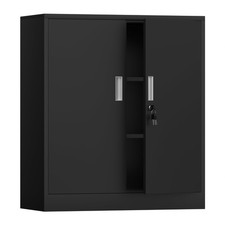 Metal Storage Cabinet with Locking Doors and 2 Adjustable Shelves, Small Lock...