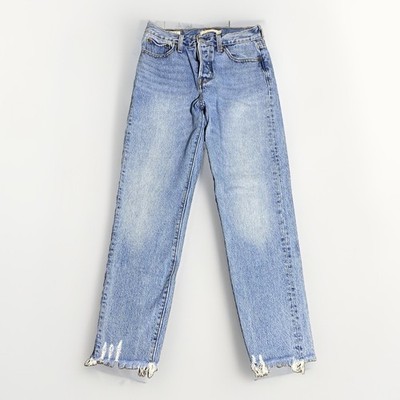 Levi's Premium Wedgie Straight Jeans Women's Size 25 Light Wash High Rise Denim