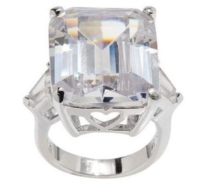 QVC Kenneth Jay Lane Silvertone Ravishing Beauty Ring Size 5